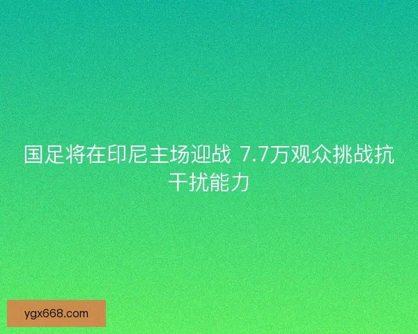 国足将在印尼主场迎战 7.7万观众挑战抗干扰能力